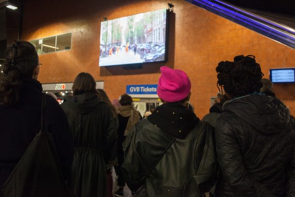 keyon gaskin, ‘King’s Day Protest’ (2018), screening, Amsterdam Bijlmer ArenA, Amsterdam. Photo: Coco Duivenvoorde.