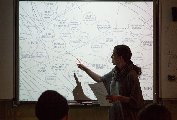 Erin Alexa Freedman and Lili Huston-Herterich, ‘Chroma Lives’, (2016), lecture. Photo: Kyle Tryhorn.