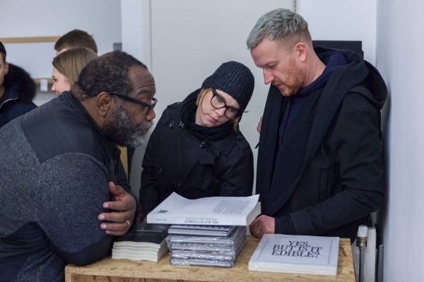 Fred Moten and Wu Tsang, ‘Who touched me?’, (2016), book launch. Photo: Florian Braakman.