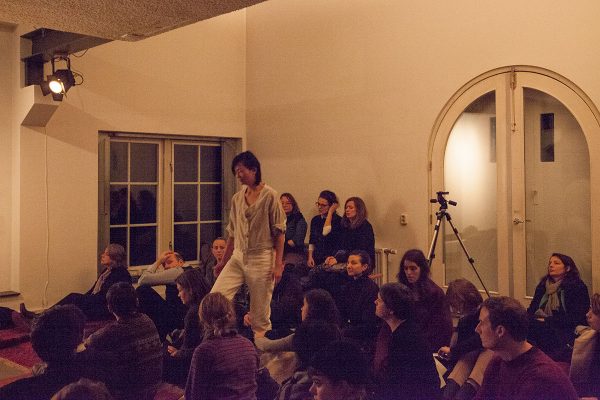 Sara van der Heide (Sara Sejin Chang), ‘Mother Earth Breathing’, (2014), book launch & performance. Photo: Kyle Tryhorn