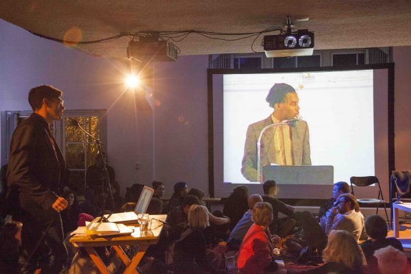 Gregg Bordowitz, ‘Poets Don’t Lie: Appropriation and the Proper Power of the Voice’, (2014), book launch & conversation. Photo: Kyle Tryhorn