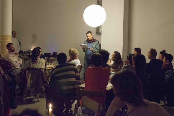 Gerry Bibby, ‘Office Service’, (2014), performance. Photo: Kyle Tryhorn