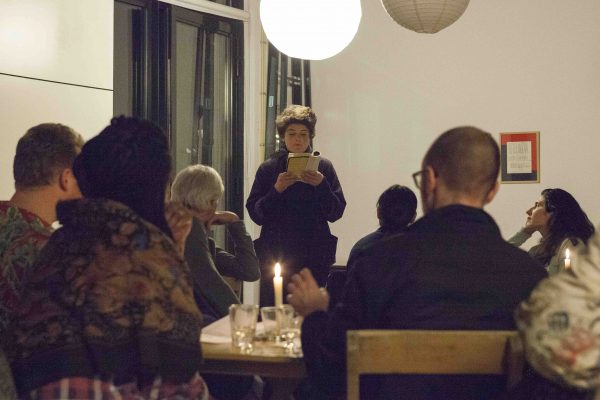 Gerry Bibby, ‘Office Service’, (2014), performance. Photo: Kyle Tryhorn