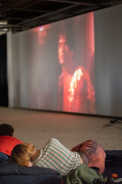 Sara Giannini, ‘Maquillage as Meditation. Dis-identity, ecstasy and the feminine in Carmelo Bene’s performance philosophy’ (2019), lecture/screening. Photo: Marcel de Buck.