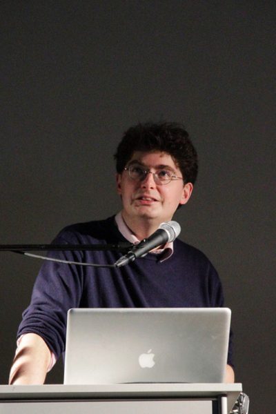 Sven Lütticken speaking at ‘Cinema – this, Television – that’ (2011), symposium.