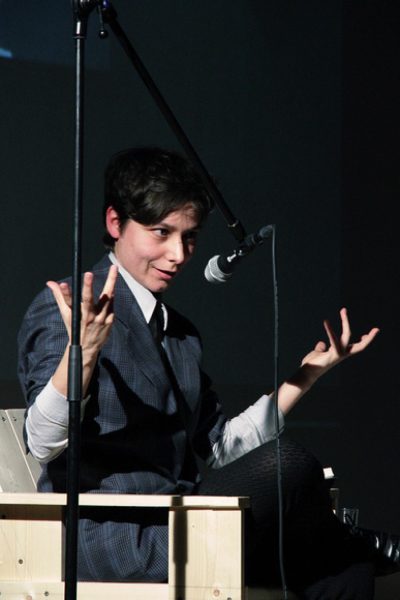 Snejanka Mihaylova speaking at ‘Cinema – this, Television – that’ (2011), symposium.