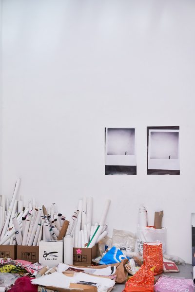 View of the “Rolled Paintings” series of works, awaiting cataloging in the studio-depot of Sands Murray-Wassink and the Gift Science Archive at the Rijksakademie van beeldende Kunsten. Photo: Sander van Wettum