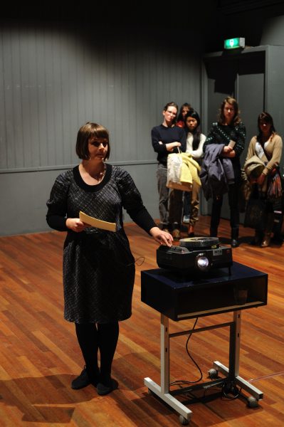 Ruth Buchanan, ‘Circular Facts’ (2009), performance. Photo: Sal Kroonenberg.