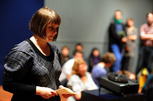 Ruth Buchanan, ‘Circular Facts’ (2009), performance. Photo: Sal Kroonenberg.