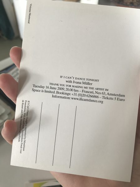 Invitation for If I Can’t Dance Tonight with Ivana Müller: Thank You For Making Me the Artist IM
