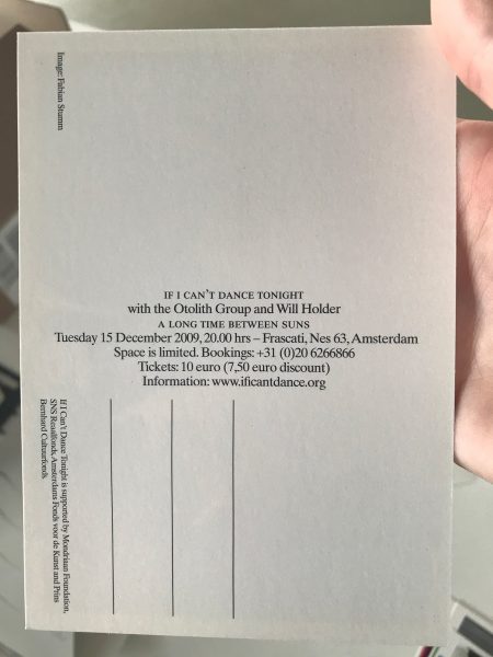 Invitation for If I Can’t Dance Tonight with Youri Dirkx and Aurélien Froment: In Order of Appearance