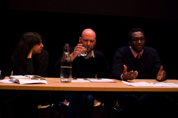 The Otolith Group, ‘A Long Time Between Suns’ (2009), book launch. Photo: Sal Kroonenberg.