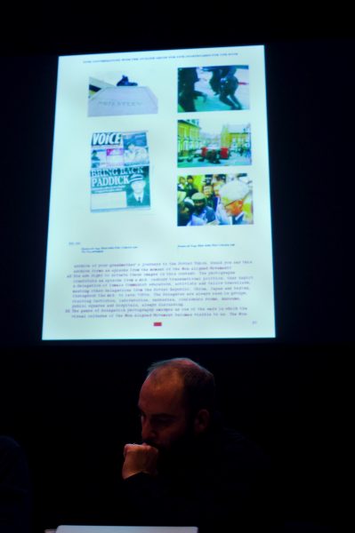 The Otolith Group, ‘A Long Time Between Suns’ (2009), book launch. Photo: Sal Kroonenberg.