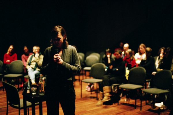 Sarah Pierce, ‘It’s Time Man. It Feels Imminent’ (2008), performance. Photo: Sal Kroonenberg.