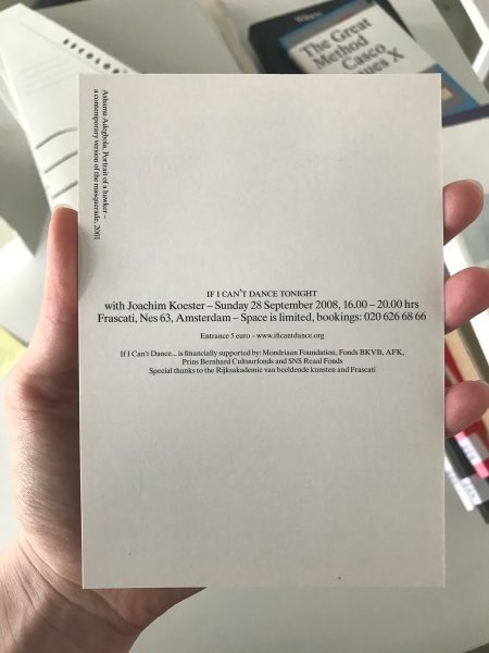 Invitation for If I Can't Dance Tonight with Joachim Koester