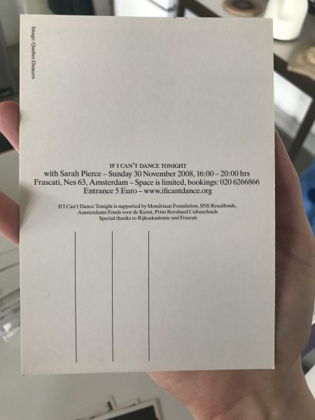 Invitation for If I Can’t Dance Tonight with Sarah Pierce