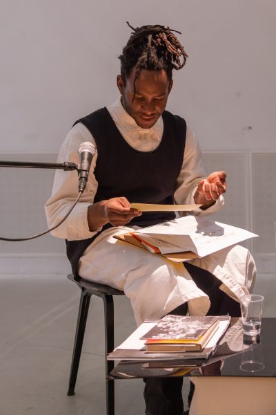 S*an D. Henry-Smith, ‘Black Revelry Quiet Storm Reprise’ (2021), book launch. Photo: Konstantin Guz.