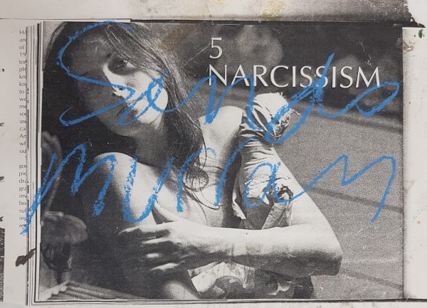 Sands Murray-Wassink, from the ’Signature Collage’ series (1993-1995), oil crayon on A4 xerox
