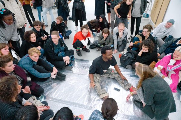 keyon gaskin, ‘this is a performance. you are a community. you are my material. this is a prison. leave when you want.’ (2018), performance. Photo: Coco Duivenvoorde