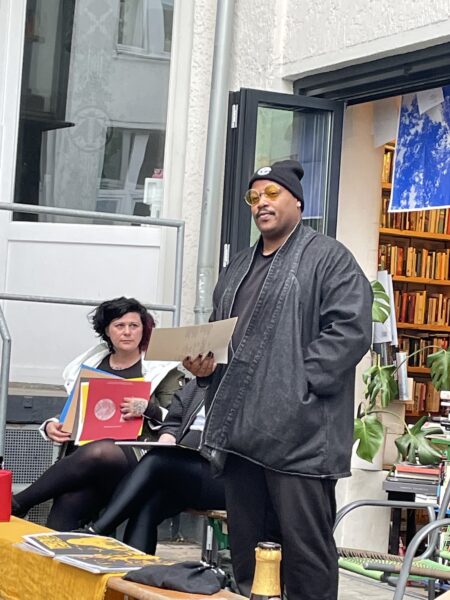Megan Hoetger and Derrais Carter, ‘Black Revelry: In Honor of “The Sugar Shack”’ (2022), book launch. Photo: Hopscotch Reading Room.