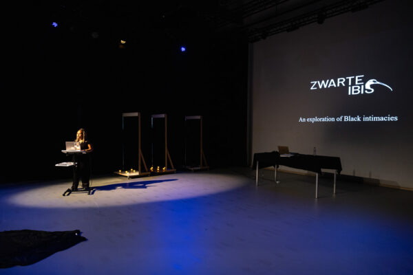 Black Speaks Back, ‘Zwarte Ibis: The Spirit of Black Intimacies’ (2022), screening and performance. Photo: Maarten Nauw.