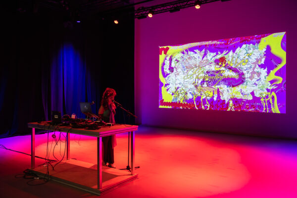Jessika Khazrik, ‘ قرابادين Pharmakopoeia’ (2022), essay-performance. Photo: Maarten Nauw.