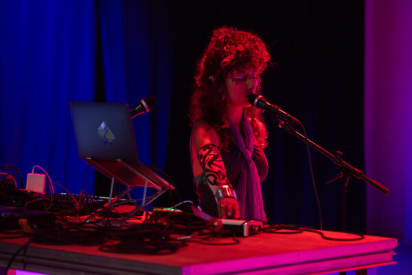 Jessika Khazrik, ‘ قرابادين Pharmakopoeia’ (2022), essay-performance. Photo: Maarten Nauw.