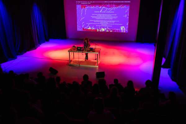 Jessika Khazrik, ‘ قرابادين Pharmakopoeia’ (2022), essay-performance. Photo: Maarten Nauw.
