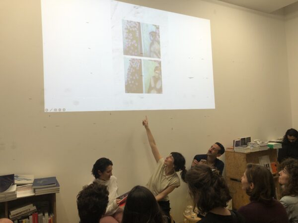 Arnisa Zeqo, Sara Giannini and Daniel Blanga Gubbay, ‘Maquillage as Meditation: Carmelo Bene and the Undead’ (2022), book launch. Photo: Temra Pavlovic.